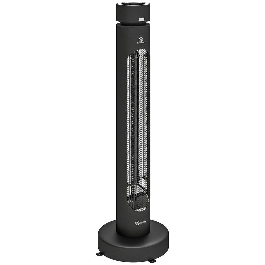 Outsunny Infrarot Heizstrahler 2000W Carbonfaser oszillierender Standheizstrahler mit Fernbedienung 8 Heizstufen Timer Kippschutz IP45 elektrisch Terrassenstrahler Innen Außen   Aosom von Outsunny
