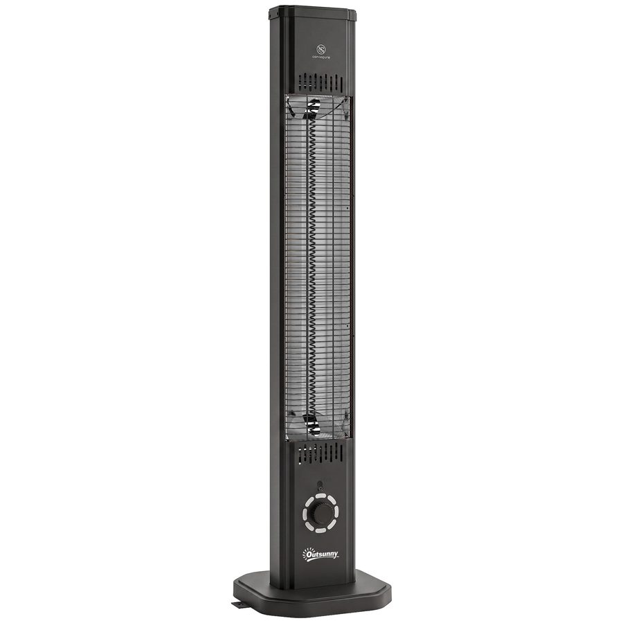 Outsunny Infrarot Heizstrahler 2000W Carbonfaser Standheizstrahler mit Fernbedienung 8 Heizstufen Schutzhülle Timer Kippschutz 2-in-1 Wandmontage IP65 elektrisch Terrassenstrahler für Innen Außen   Aosom von Outsunny