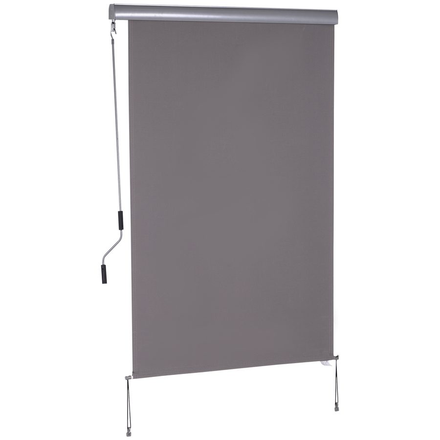 Outsunny Senkrechtmarkise Balkonmarkise 120 x 200 cm, Vertikalmarkise Windschutz Sichtschutz mit Handkurbel in Grau   Aosom.de von Outsunny
