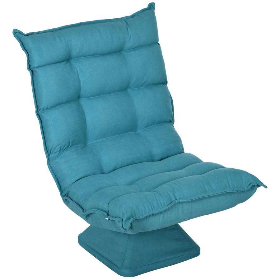 HOMCOM Bodenstuhl Verstellbares Bodensofa drehbar Meditationsstuhl Relaxsessel Lazy Sofa für Wohnzimmer & Büro Blau   Aosom.de von HOMCOM