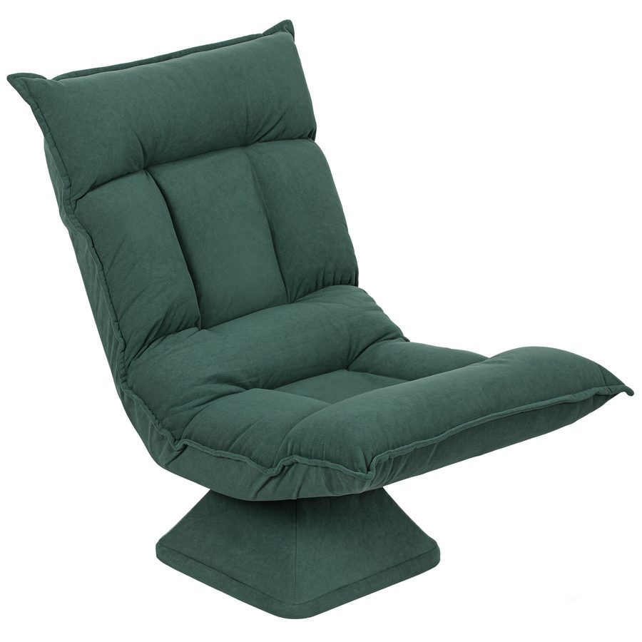 HOMCOM Bodenstuhl 360° Drehbar Bodensessel mit 5-Fach Verstellbarer Rückenlehne, Klappbares Bodensofa Meditationsstuhl Gepolstert Lazy Sofa für Wohnzimmer Gaming & Lesen Grün   Aosom von HOMCOM