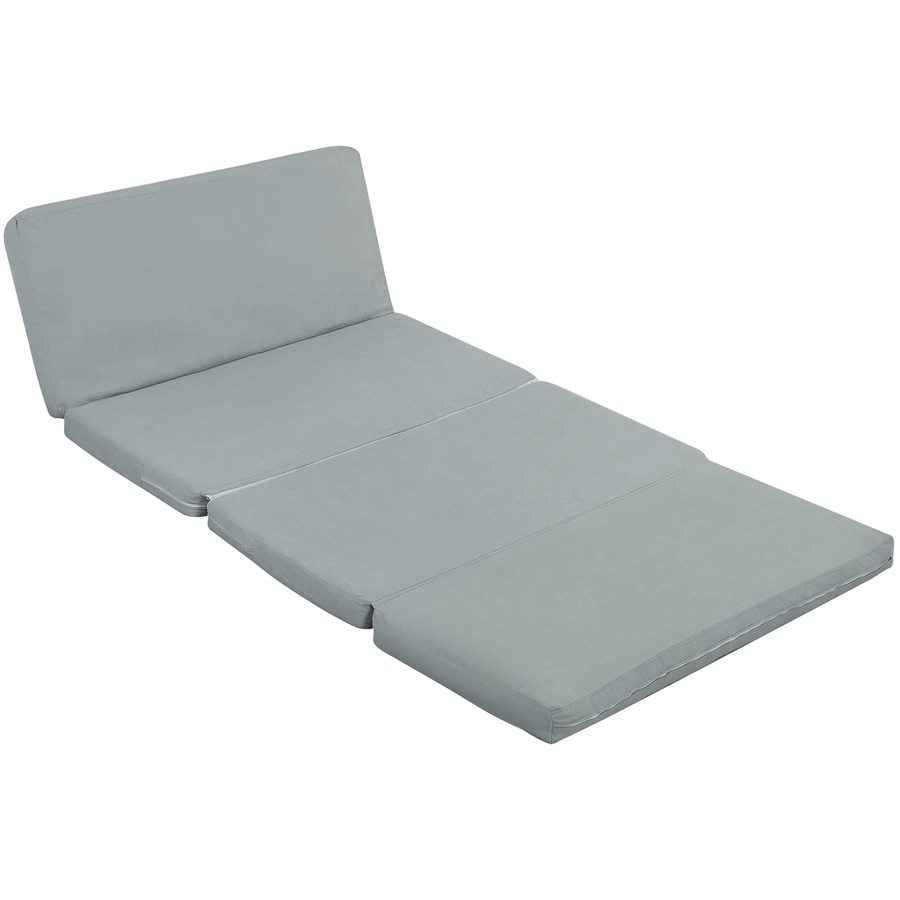 HOMCOM Lazy Sofa Schlafsessel klappbar in 4 Teile mit verstellbarer Rückenlehne, Leinenoptik-Stoff, Schlafsofa für Wohnzimmer, Schlafzimmer und Büro, bis 240 kg belastbar, 137,5 x 85,5 x 74 cm, Hellgrau   Aosom von HOMCOM