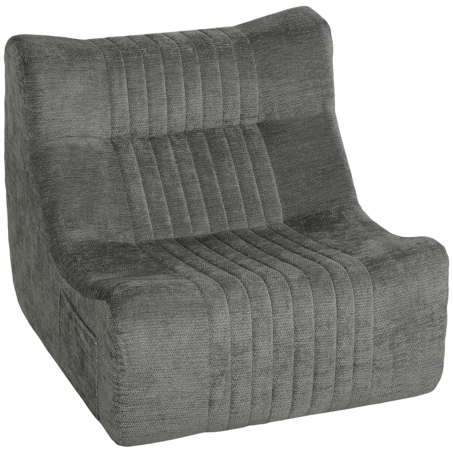 HOMCOM Bodensessel mit Rückenlehne, rahmenloser Bodenstuhl für Erwachsene mit Seitentaschen, Schmetterlingsform Chenille-Bodensofa für Wohnzimmer, Schlafzimmer, Gaming & Büro, Kastaniengrau   Aosom von HOMCOM