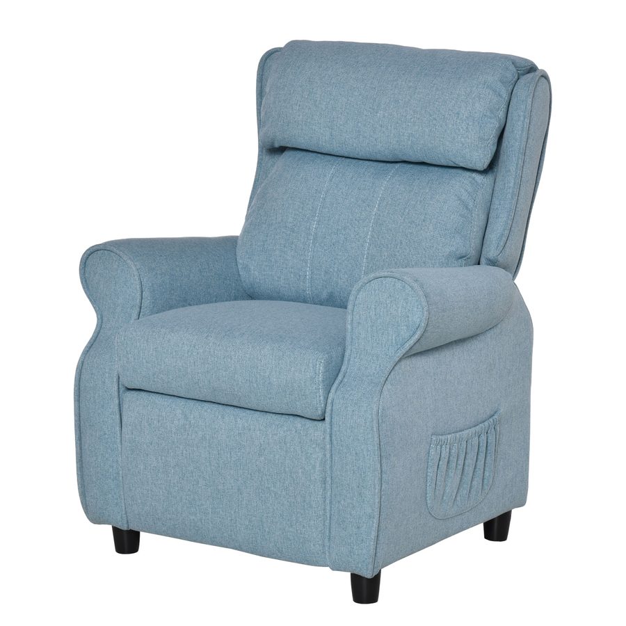 HOMCOM Kindersofa  Kindercouch mit verstellbarem Liegesofa & Fußstütze, Blau, für 3-5 Jahre, 58x53x70cm  Aosom von HOMCOM