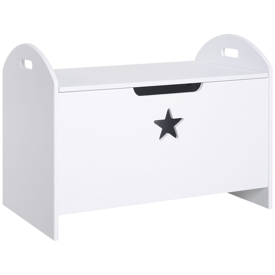 HOMCOM Spielzeugtruhe mit Deckel, Spielzeugkiste für Kinder, Aufbewahrungsbox für Kinderzimmer, Weiß, 62x40x46,5cm  Aosom.de von HOMCOM