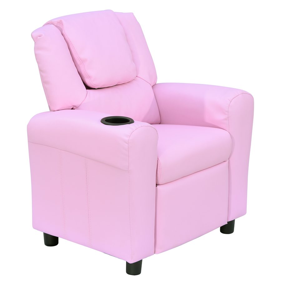 HOMCOM Kindersofa mit Liegefunktion für Kinder 3-6 Jahre, Rosa, mit Becherhalter, 62x56x69cm, gemütlich & praktisch   Aosom.de von HOMCOM