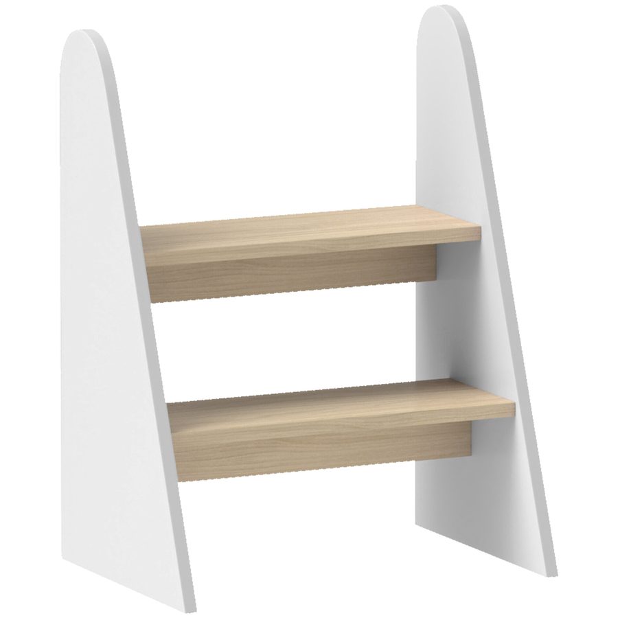 AIYAPLAY Kindertritt, 2-stufiger Tritthocker für Kinder 3–8 Jahre, aus Holz, max. Tragkraft 20 kg, ideal für Küche, Badezimmer, Toilettentraining, weiß   Aosom von AIYAPLAY