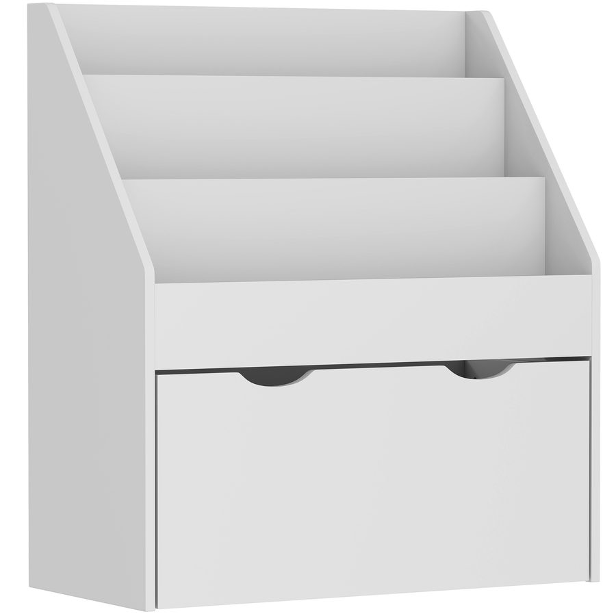 AIYAPLAY Kinderregal zur Aufbewahrung von Büchern und Spielzeug, Multi-Stauraum mit 3 Ablagen und Schublade, 62,5L x 30l x 70H cm, grau   Aosom von AIYAPLAY