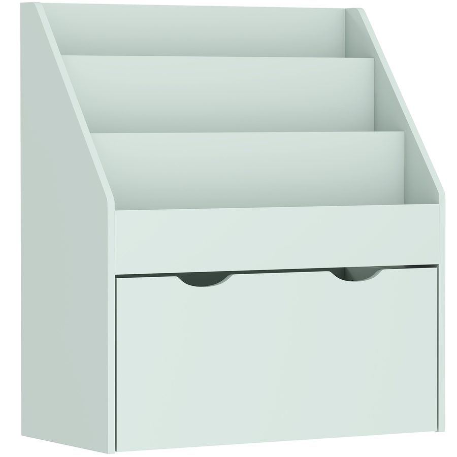 AIYAPLAY Kinderregal für Bücher und Spielzeug, 3-stufiges Regal mit Schublade, 62,5L x 30l x 70H cm, grün   Aosom von AIYAPLAY