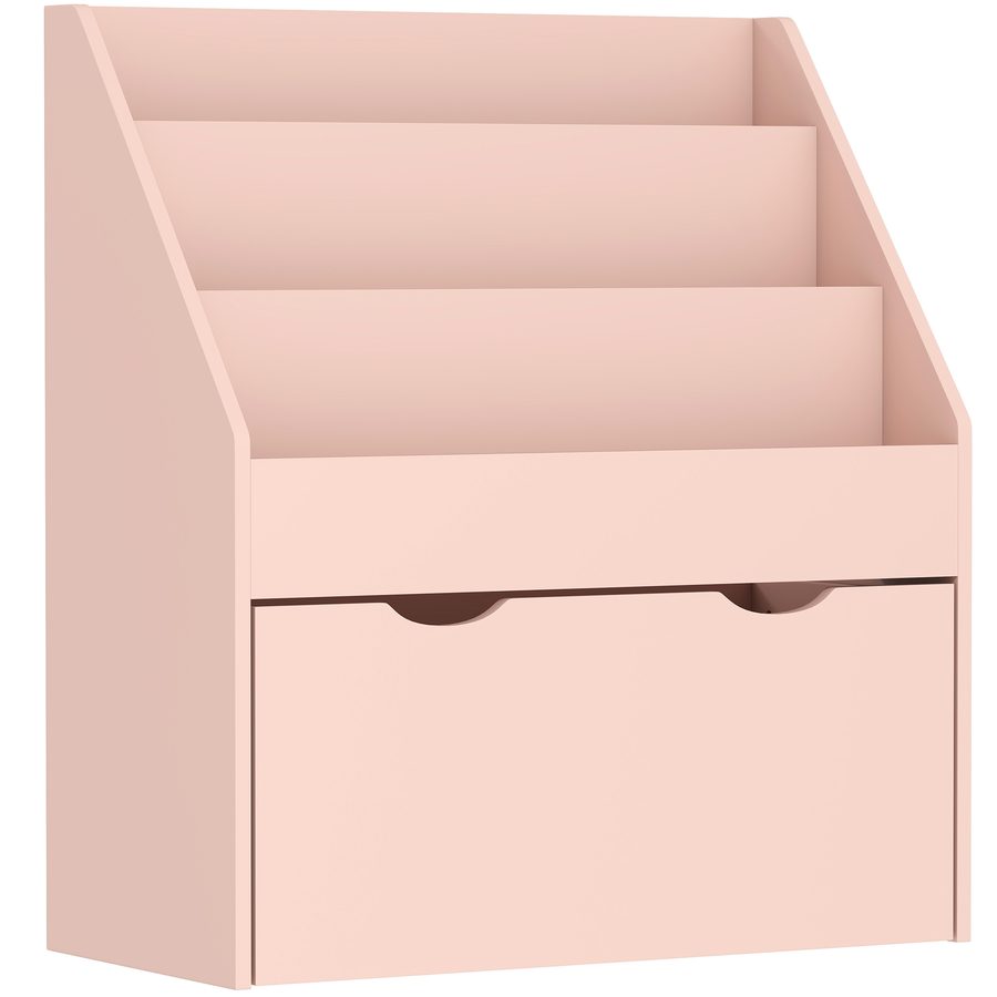 AIYAPLAY Kinderbücherregal Aufbewahrung für Bücher und Spielzeug, Multi-Aufbewahrung mit 3 Regalebenen und Schublade, 62,5L x 30l x 70H cm, rosa   Aosom von AIYAPLAY