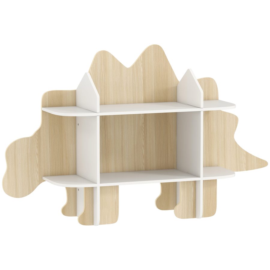 AIYAPLAY Kinderregal im Dinosaurier-Design, Aufbewahrungsmöbel für Spielzeug und Bücher, mit 6 Fächern, 72,2 cm Höhe, für Kinderzimmer oder Spielzimmer, Naturholz   Aosom von AIYAPLAY