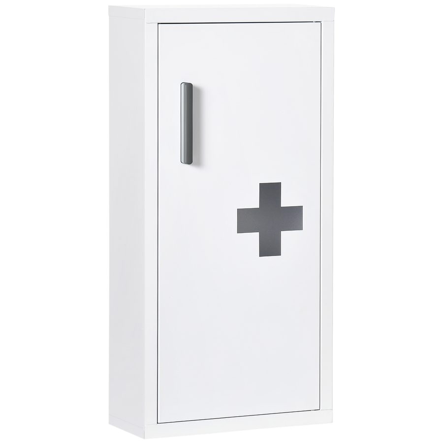 kleankin Medizinschrank Erste Hilfe Schrank Weiß mit 3 Innenfächern & Magnetverschluss für Medikamente 40x15x53,5 cm   Aosom.de von Kleankin