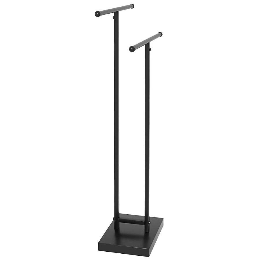 HOMCOM Handtuchständer auf Bodenständer Handtuchwärmer 2 Ebenen aus Metall Handtuchhalter für Badezimmer, Maße 50 B x 18,5 T x 85 H cm, Schwarz   Aosom von HOMCOM