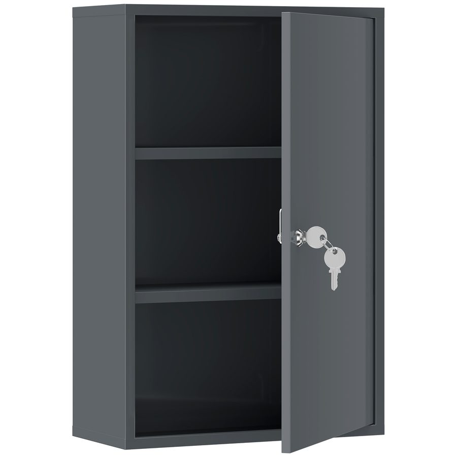 kleankin Medizinschrank Arzneischrank zur Medikamenten-Aufbewahrung, Abschließbar Medikamentenschrank Metall mit 3 Fächern Erste-Hilfe-Schrank, 40 x 18 x 60 cm, Grau   Aosom von Kleankin