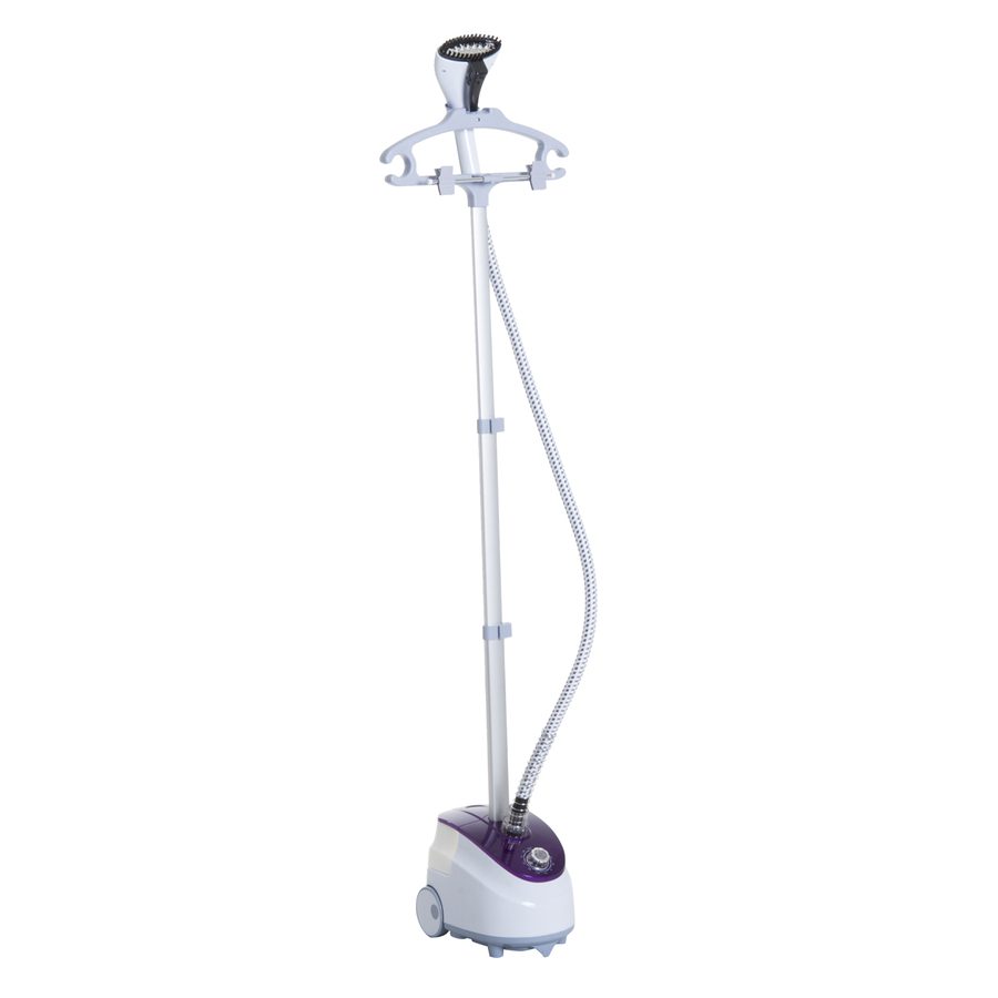 HOMCOM Dampfgarer vertikal Dampfbügler für Kleidung 1,8 L 1800 W Dampffluss 30 g/min teleskopischer Ständer weiß violett   Aosom von HOMCOM