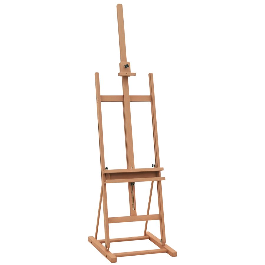 Vinsetto Staffelei  Atelierstaffelei aus Buchenholz, Höhen- und Winkelverstellbar, mit Ablagefach, Natur, 53x50,5x171-230cm  Aosom von Vinsetto