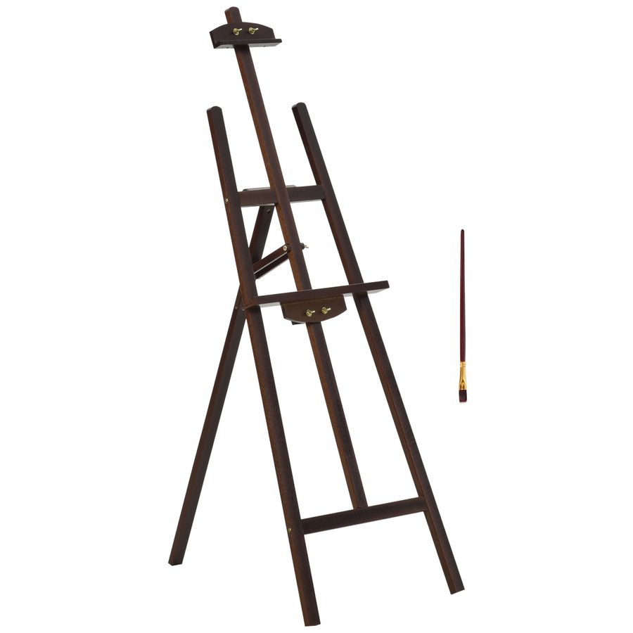 HOMCOM Kiefernholz-Atelierstaffelei höhenverstellbar 51,5L x 71,5B x 134,5H cm Neigungswinkel bis 90°   Aosom von HOMCOM