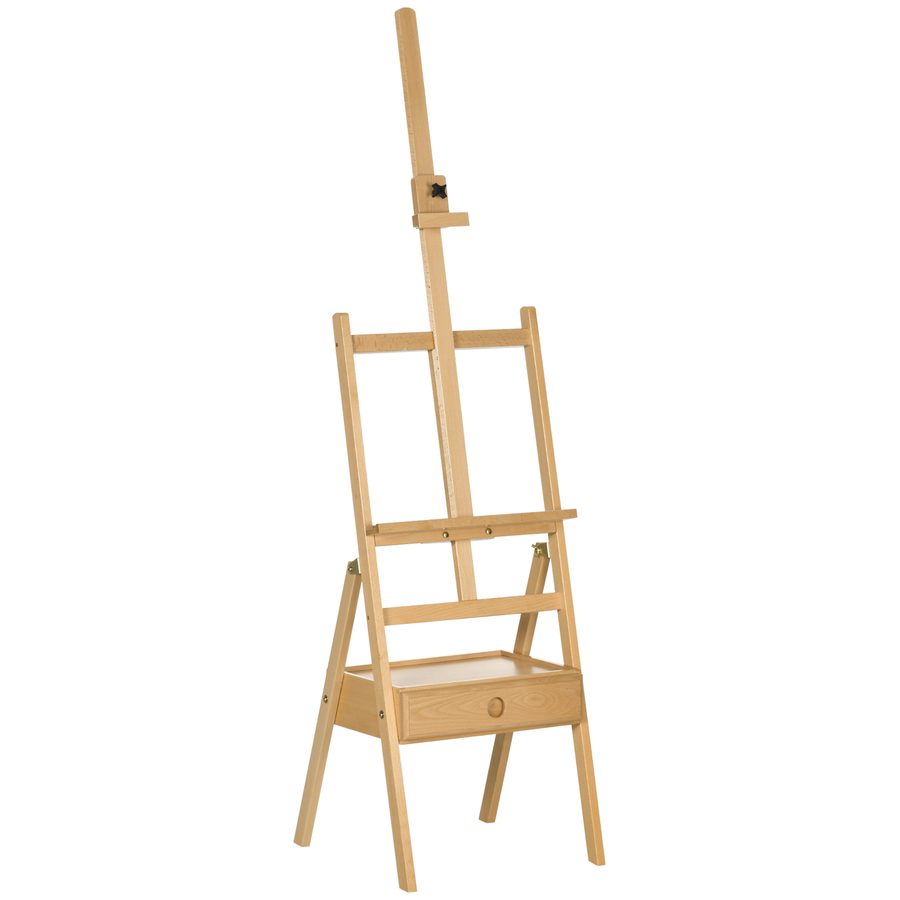 Vinsetto Staffelei Klappbare Holzstaffelei Höhenverstellbar Atelierstaffelei mit Halterung für Leinwände bis 92 cm Höhe ideal für Künstler   Aosom.de von Vinsetto