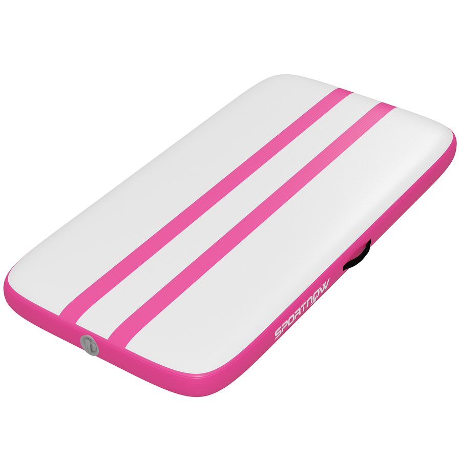 SPORTNOW Aufblasbare Gymnastikmatte 2,05 m, 10 cm Dicke Turnmatte mit Elektropumpe, Transporttasche, Reparaturset für Zuhause Yoga Pilates Fitness Cheerleading Fitnessstudio   Aosom von SPORTNOW
