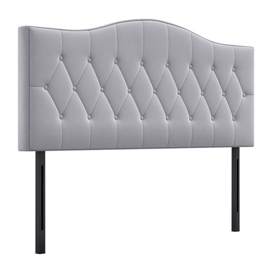 HOMCOM Kopfteil  Stilvolles gepolstertes Bett-Kopfteil in Grau, Pappel und Polyester, Modernes Design, 185x8x134cm  Aosom von HOMCOM
