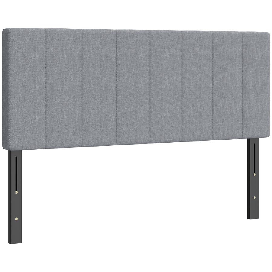HOMCOM Kopfteil 3-fach höhenverstellbar Bettkopfteil mit Metallbeinen gesteppt Polsterkopfteil mit Leinenoptik für Schlafzimmer 160 x 10 x 106/116/126 cm Grau   Aosom von HOMCOM