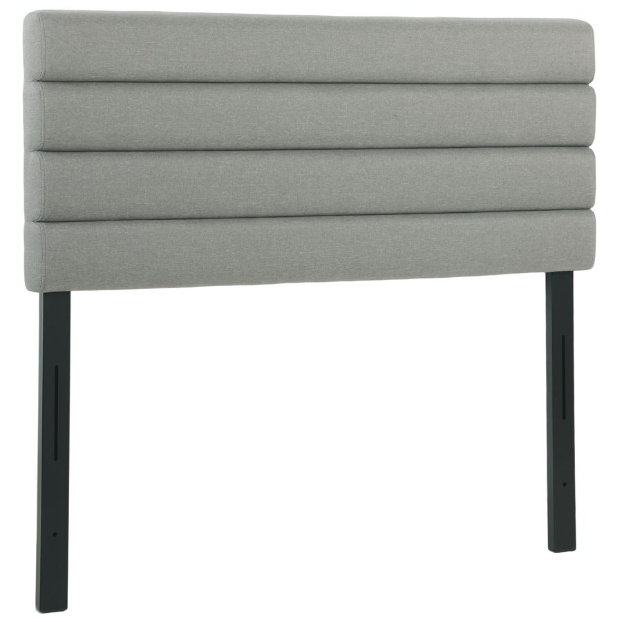 HOMCOM Kopfteil 140 cm, 3-stufig höhenverstellbar 106/116/126 cm, gepolstertes Kopfteil in Leinenoptik, gestepptes Design, mit Stahlfüßen, wandmontierbar, Kopfteil fürs Schlafzimmer, Grau   Aosom von HOMCOM