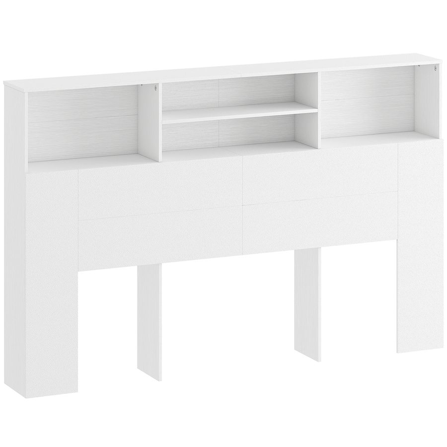 HOMCOM Kopfteil zum Aufstellen 160 cm mit Stauraum, modernes Bettzubehör mit 4 offenen Fächern für Schlafzimmer, 160 x 20,2 x 108,2 cm, weiß   Aosom von HOMCOM