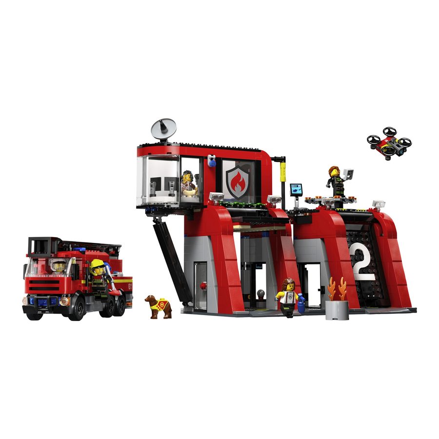 Lego® City 60414 Feuerwehrstation mit Drehleiterfahrzeug von Lego