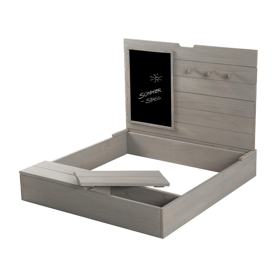 Roba Sandkasten mit Deckel, Tafel und Haken Outdoor + von roba