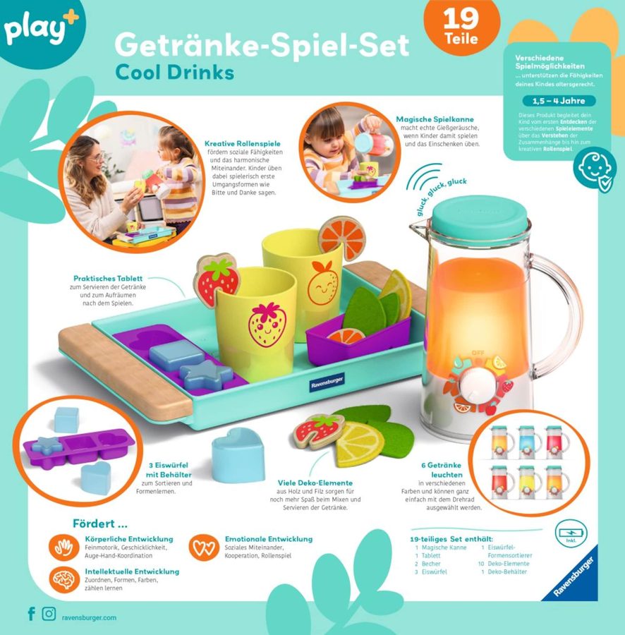 Ravensburger Play+ Getränke-Spiel-Set: Cool Drinks von Ravensburger