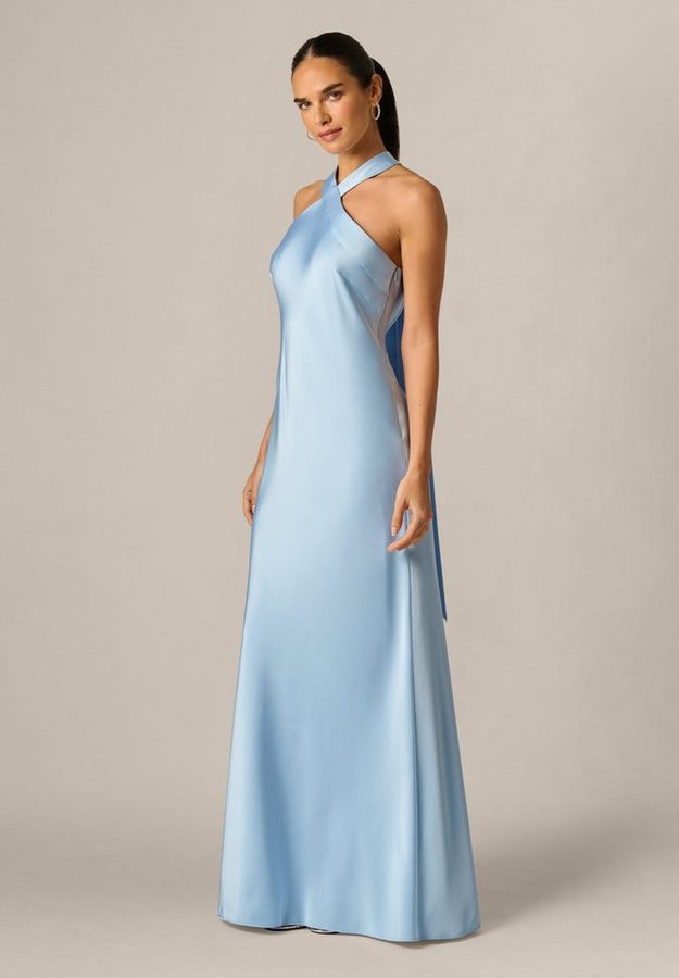 Adrianna Papell Abendkleid Stretch Satin Long Dress Ein müheloses und fließendes Satin-Halterkleid