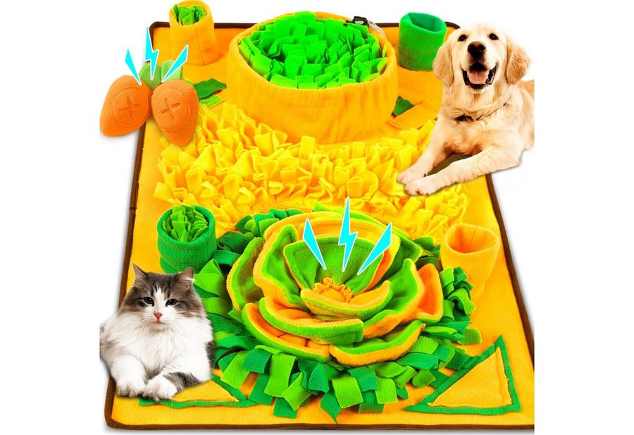 Ophy Tier-Intelligenzspielzeug Schnüffelmatte in Karottenform – rutschfest, interaktives Intelligenzspielzeug für Hunde (große, mittlere & kleine Rassen) sowie für Katzen (1-tlg) von Ophy