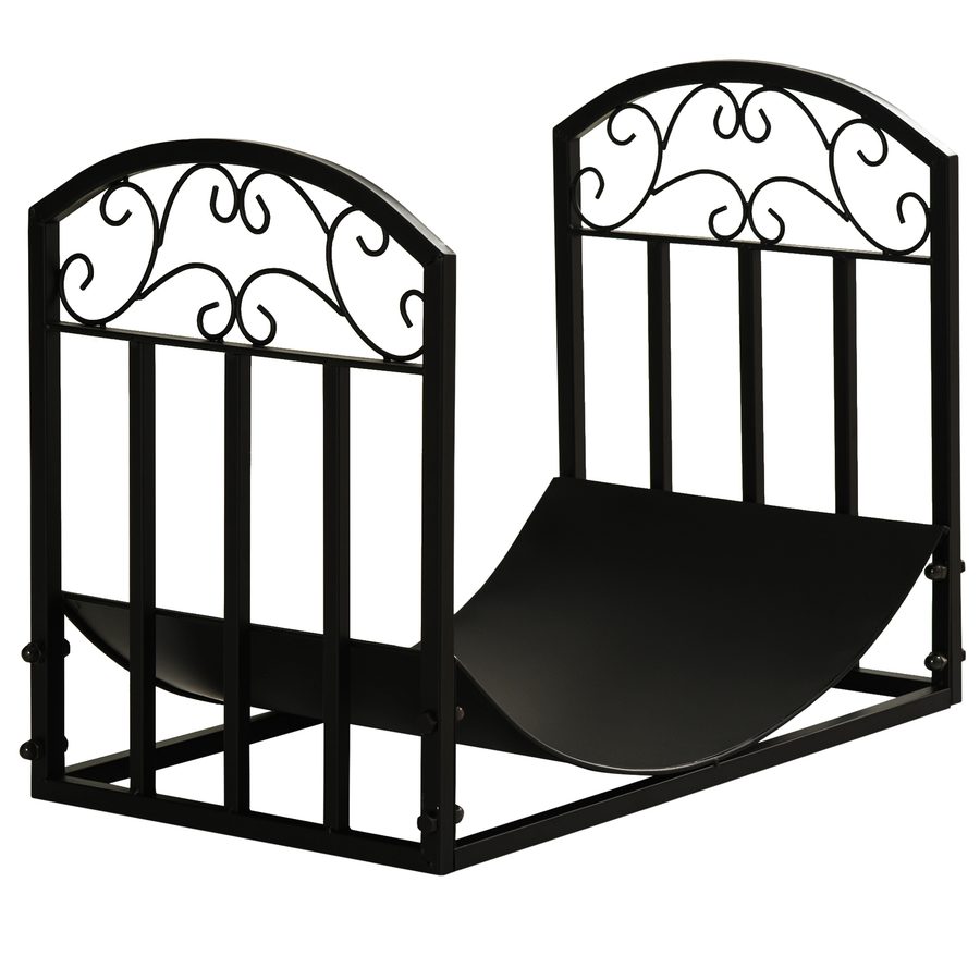Outsunny Kaminholzregal Brennholzständer 60 kg belastbar Feuerholzablage Metall schwarz 60,5 x 36 x 46,5 cm für Kamin & Garten   Aosom.de von Outsunny