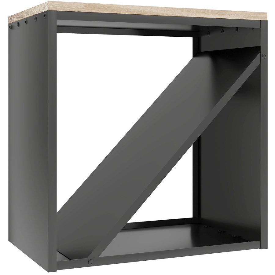 Outsunny 2-in-1 Kaminholzregal für innen 58 x 36 x 60cm erhöhtes Brennholzregal mit Trenner Kaminholzständer für Kamin Ofen Feuerholzregal Holzregal für Feuerholz, Brennholz Metall Schwarz   Aosom von Outsunny
