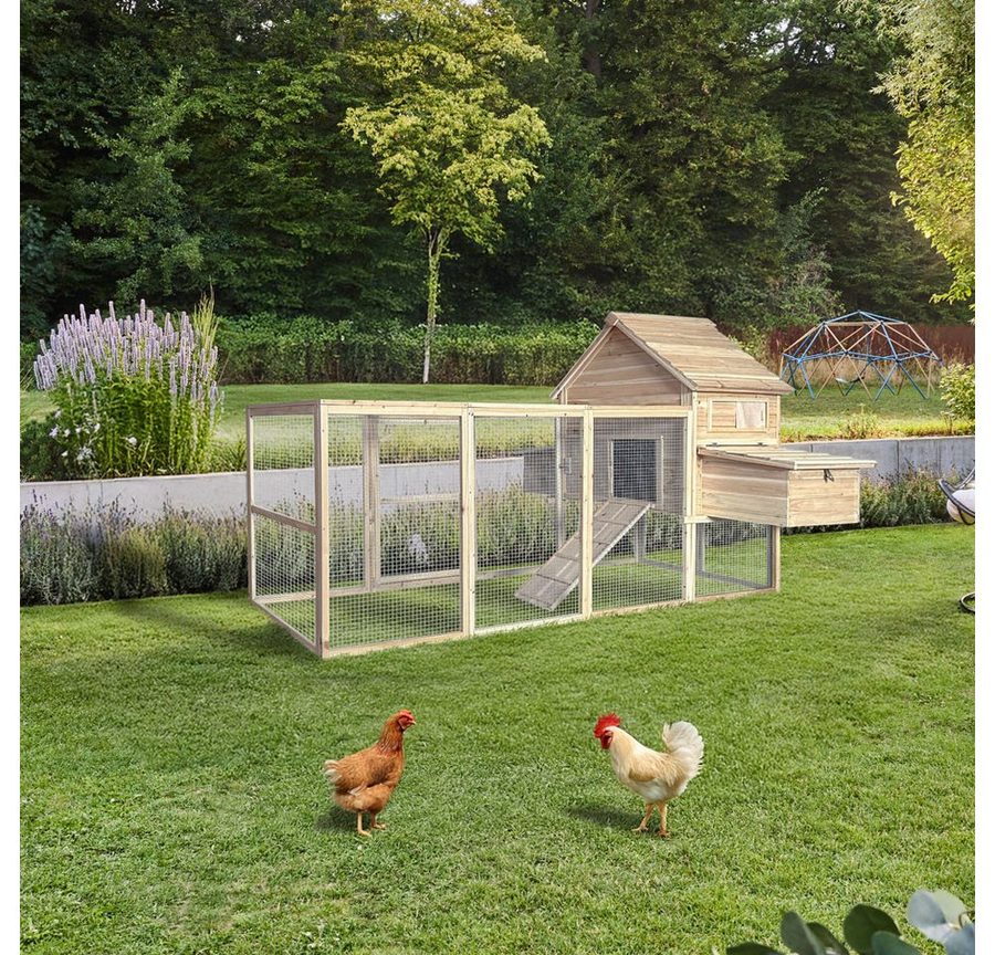HOME DELUXE Hühnerstall TANO Hühnerhaus, Hühnergehege, Kleintierstall, Integrierter Auslauf, Herausziehbare Kotwanne, Nistkasten von Home Deluxe