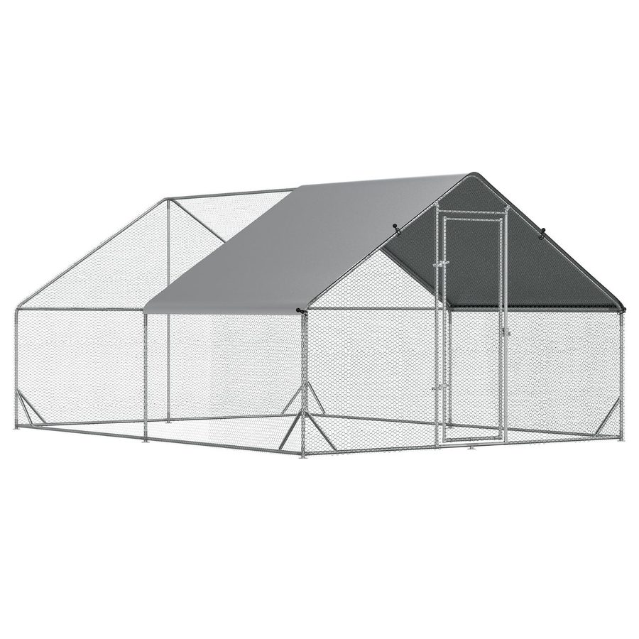PawHut Hühnerstall Freilaufgehege XXL mit Schatten Dach Stahl 3 x 4 x 2 m von PawHut