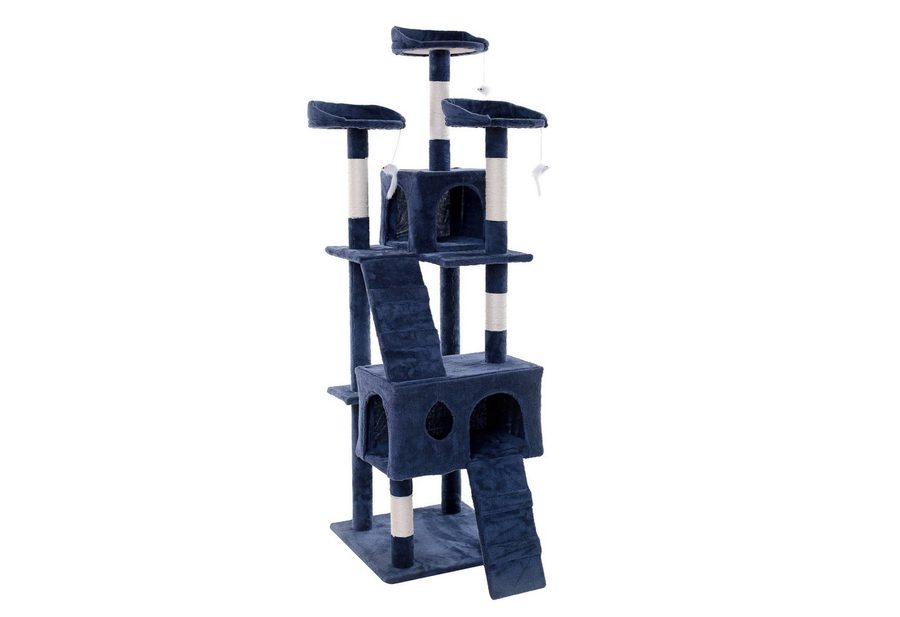 ESTEXO Kratzbaum Katzenbaum Katzenkratzbaum 170 cm Kletterbaum Spielbaum Dunkelgrau von ESTEXO
