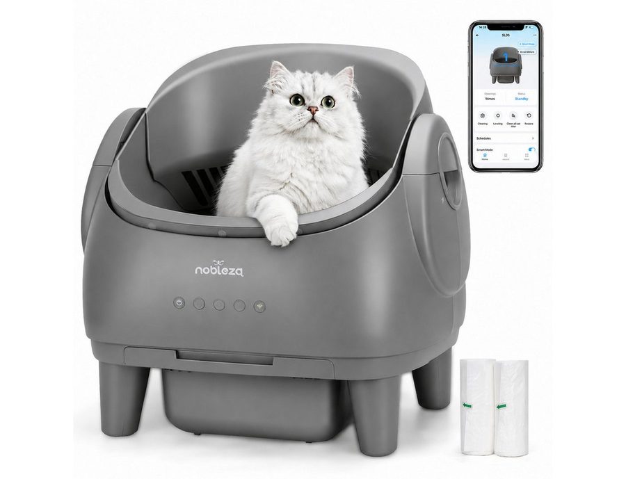 nobleza Katzentoilette Selbstreinigende Katzentoilette, App-Steuerung,offener Oberseite von nobleza