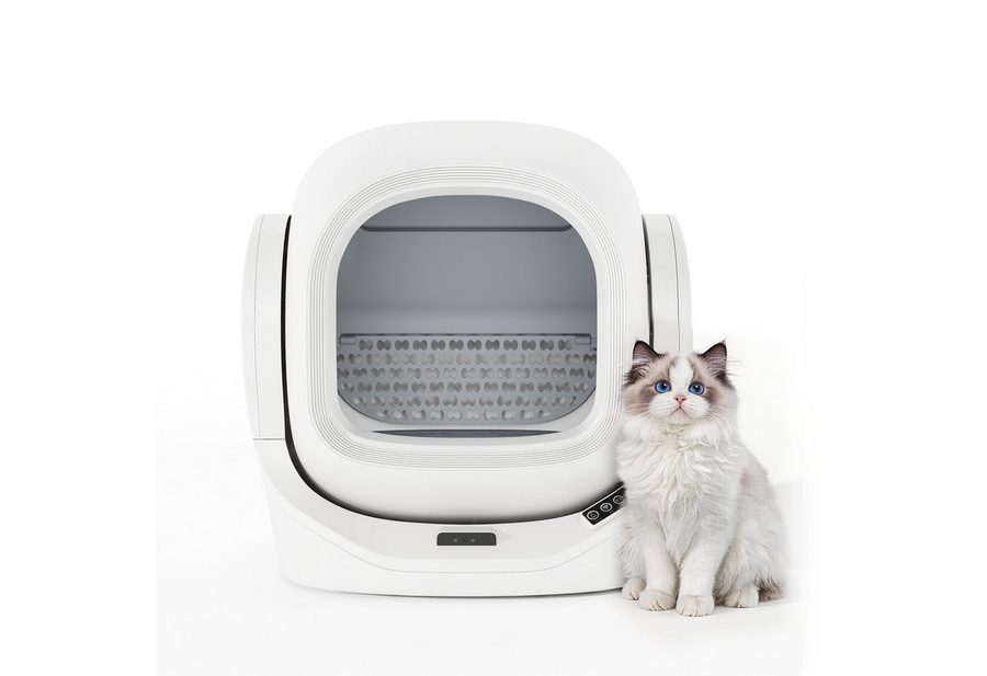 Flieks Katzentoilette Intelligente automatische Katzentoilette selbstreinigend, mit App-Steuerung, 68L Großraum, 8L Abfallbehälter, Aromabox von Flieks