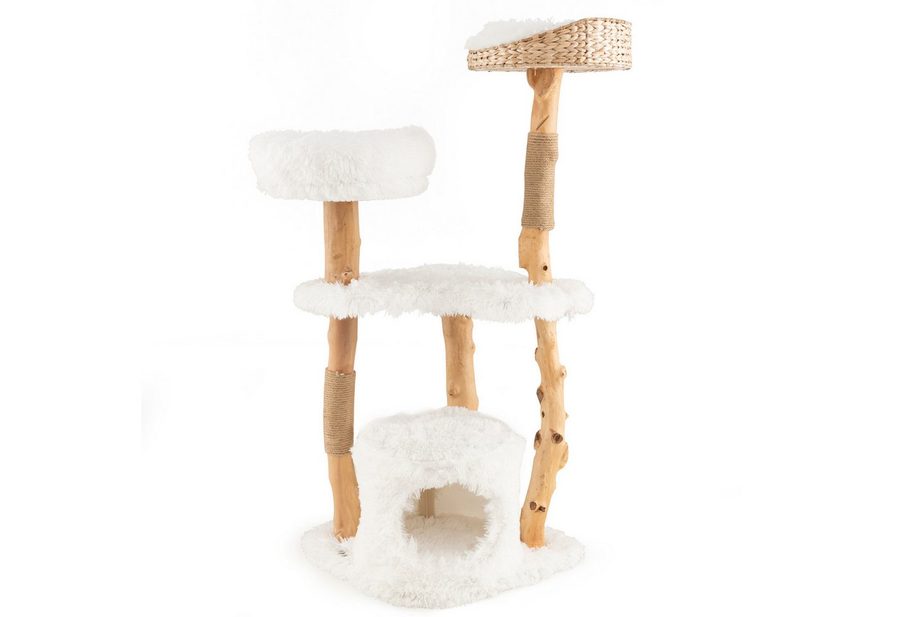 COSTWAY Kratzbaum 124cm Katzenbaum, Katzenbaum, Kletterbaum mit Katzenhöhle, 124cm hoch von COSTWAY