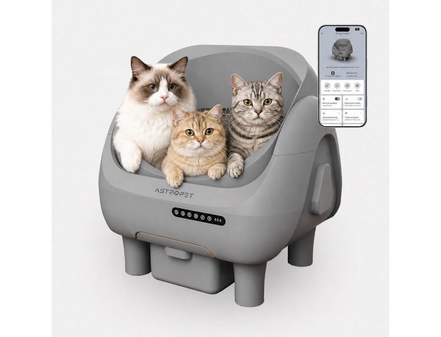 AstroPet Katzentoilette XXXL offenes selbstreinigendes Katzenklo – für mehrere Katzen von AstroPet