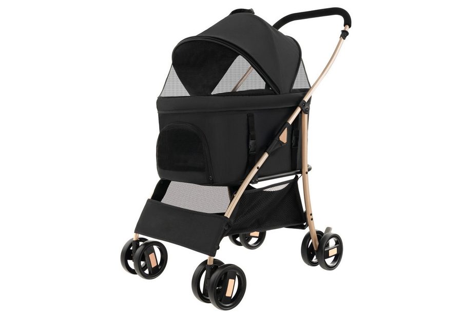 COSTWAY Hundebuggy Hundewagen, mit verstellbarem Vordach, 88 x 48 x 98cm von COSTWAY