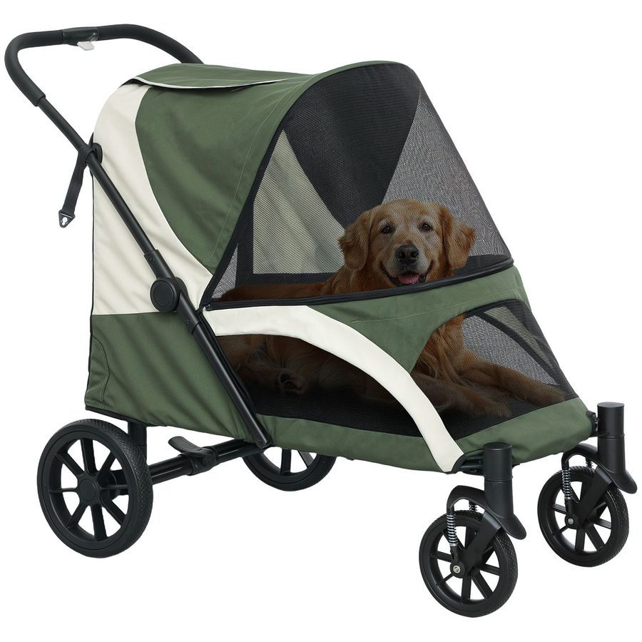 PawHut Hundewagen Hundebuggy klappbar für große Hunde & Katzen bis 30 kg Katzenbuggy von PawHut