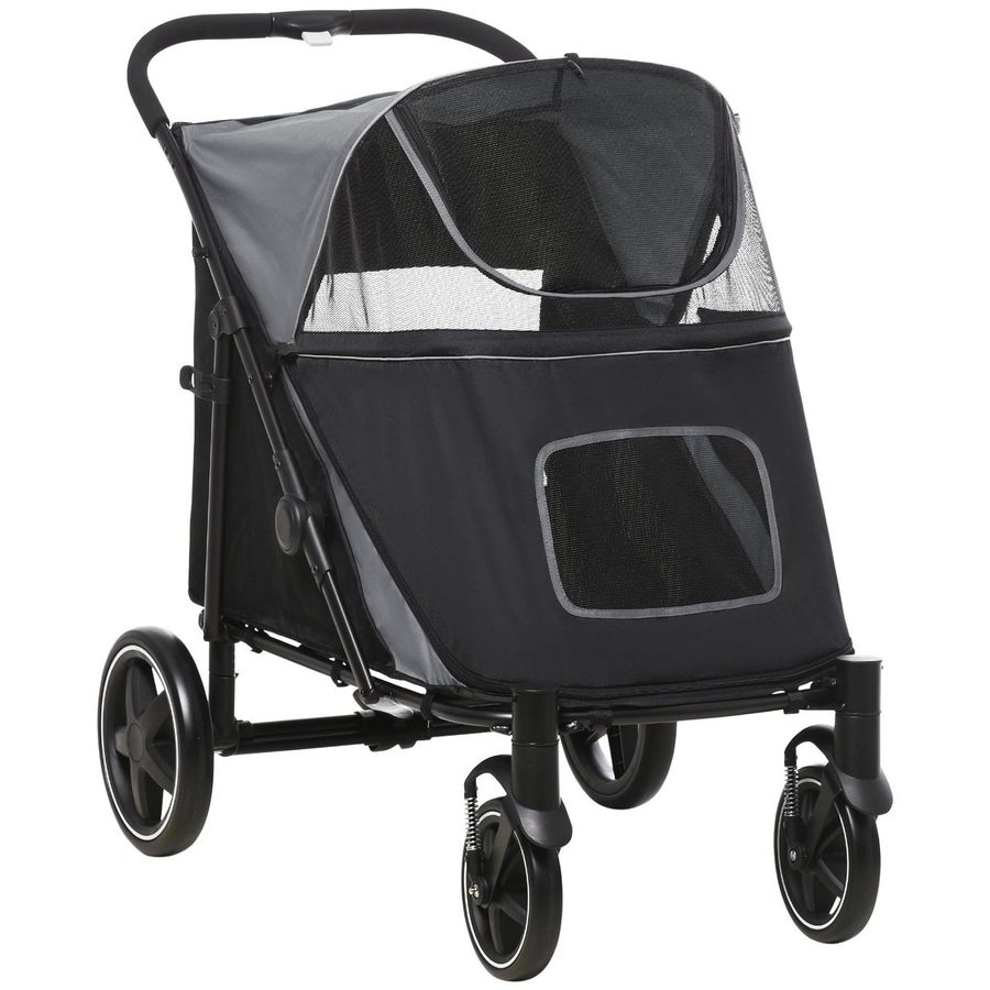 PawHut PawHut Hundebuggy Hundewagen Faltbarer Haustier Buggy bis 40 kg, Oxford, Grau von PawHut