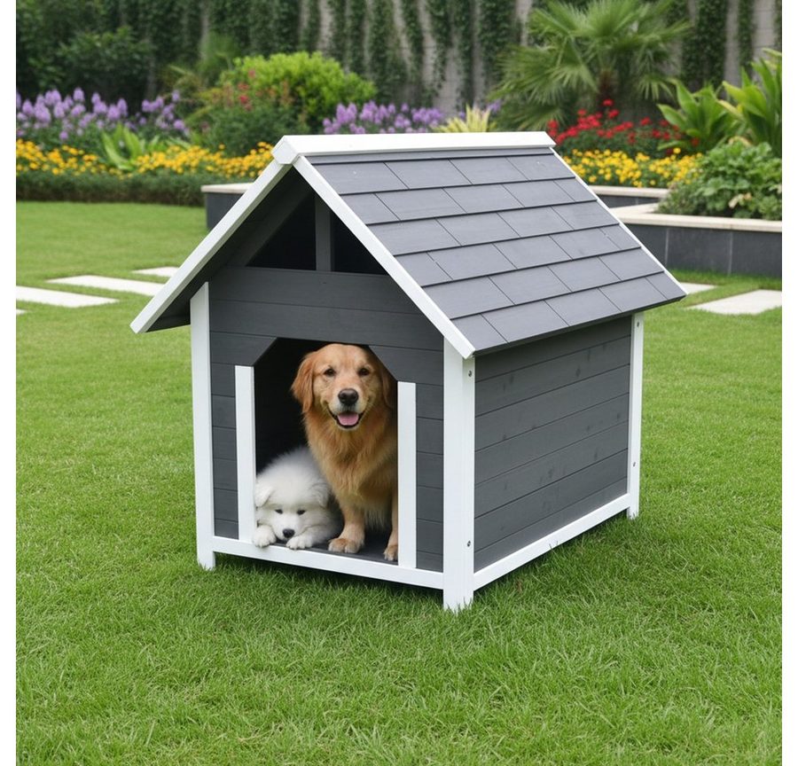 Melko Hundehütte Hundehaus 75x115x95 CM Haustierhütte aus Holz Hundehöhle, für mittlere Hunde von Melko