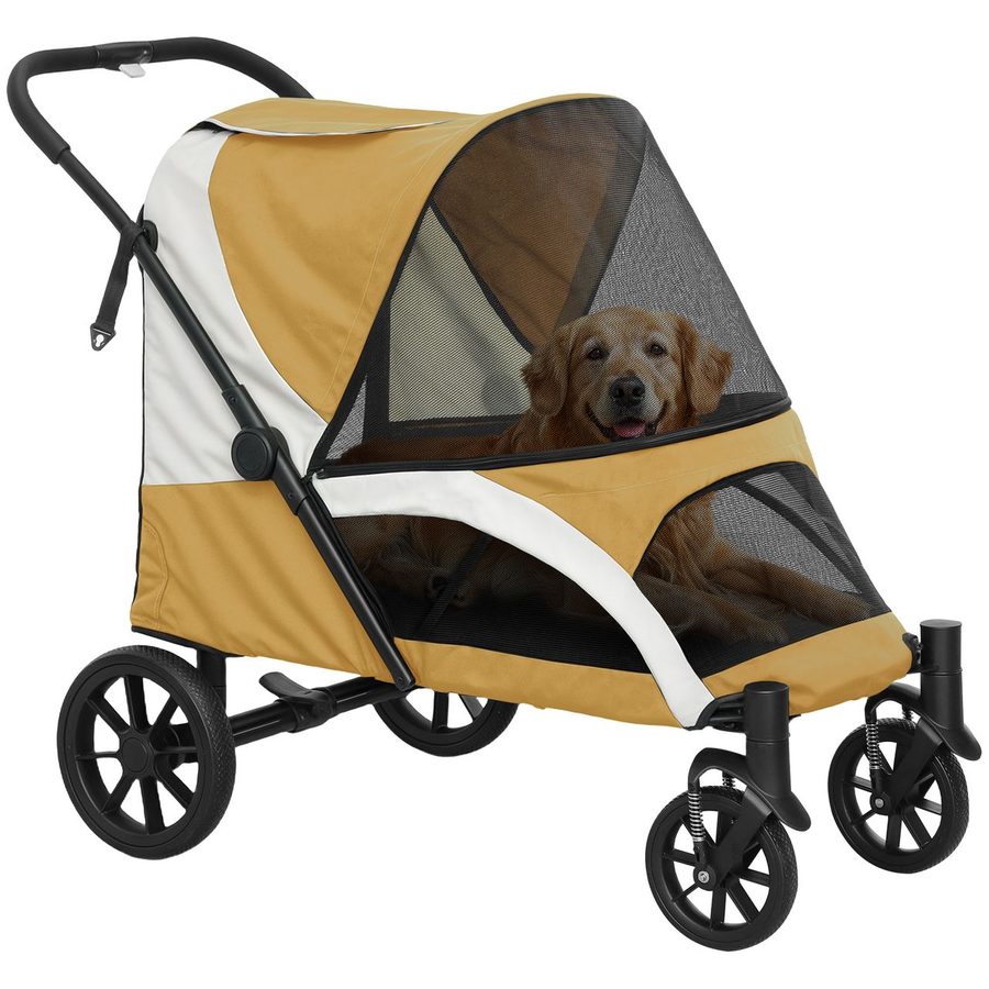 PawHut Hundewagen Hundebuggy klappbar für große Hunde & Katzen bis 30 kg Katzenbuggy von PawHut