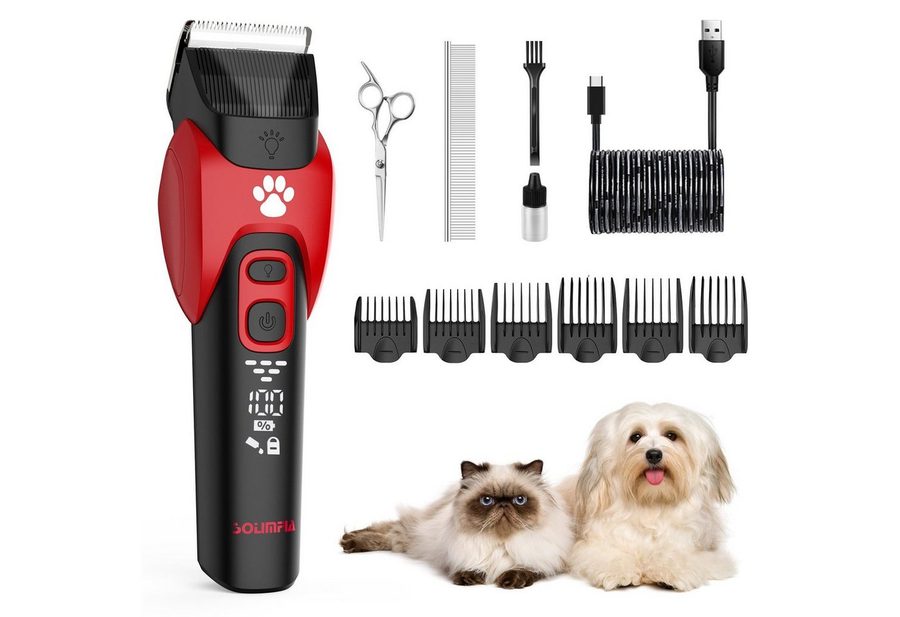 Scttomon Hundeschermaschine SK-1821, Mit Schere und Kamm, Profi Tierhaarschneider für Hund und Katze von Scttomon