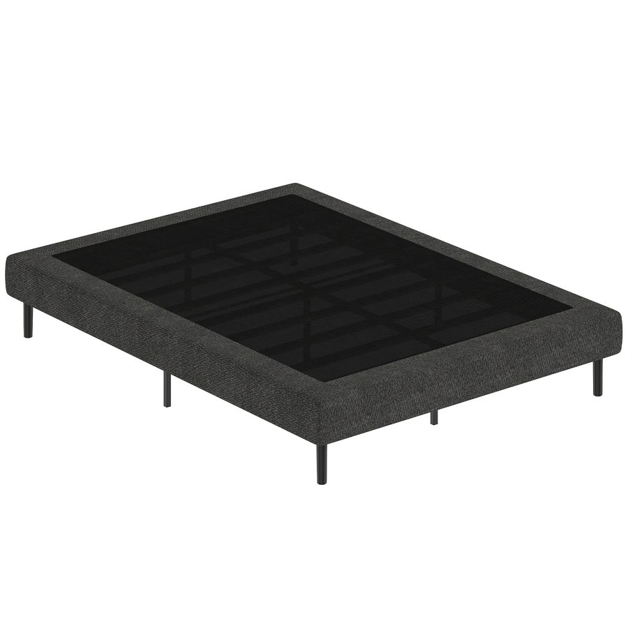 HOMCOM Polsterbettgestell 140x190 cm, Bettgestell mit Chenille-Bezug, 10 Holzlatten, 9 stabile Füße, max. Belastung 400 kg, einfache Montage, für Schlafzimmer, Wohnung und Haus, Grau   Aosom von HOMCOM
