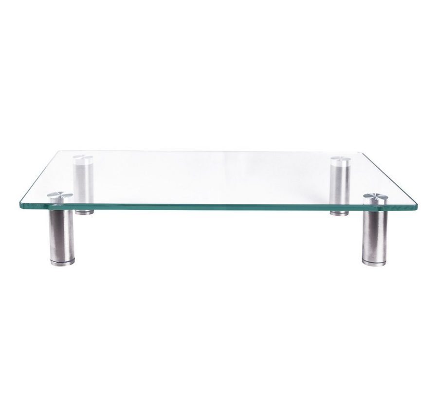 Mucola Monitor-Halterung Monitorerhöhung Bildschirmerhöhung Tisch TV Aufsatz Glasaufsatz Glas, (bis 0 Zoll, Stück, Premium-Monitor Tisch, Sicherheitsglas) von Mucola