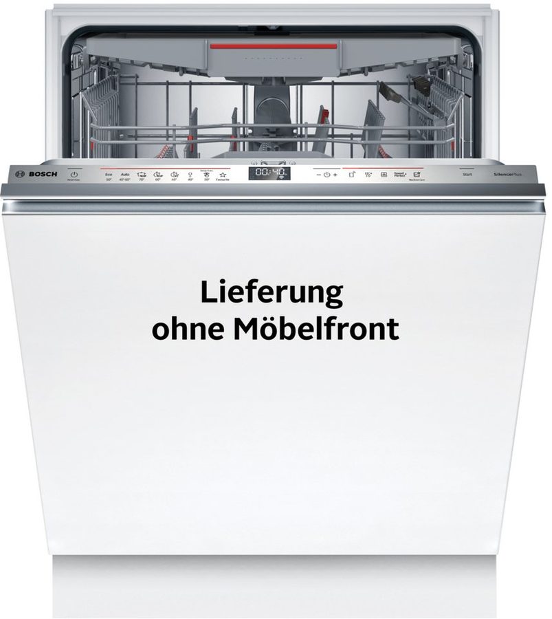 BOSCH vollintegrierbarer Geschirrspüler Serie 6 SMD6ECX12E, 14 Maßgedecke, Flexible, leicht laufende Max Flex Körbe & informatives Time Light